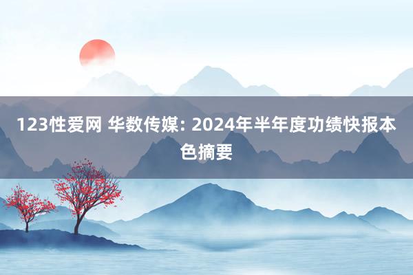 123性爱网 华数传媒: 2024年半年度功绩快报本色摘要