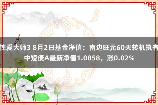 性爱大师3 8月2日基金净值：南边旺元60天转机执有中短债A最新净值1.0858，涨0.02%