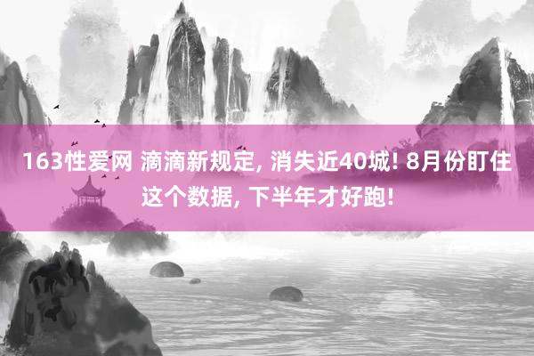 163性爱网 滴滴新规定， 消失近40城! 8月份盯住这个数据， 下半年才好跑!