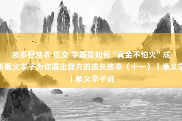 波多野结衣 肛交 学霸是如何“真金不怕火”成的？听顺义学子为你露出我方的成长故事（十一）丨顺义学子说