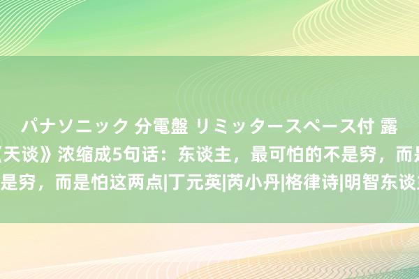 パナソニック 分電盤 リミッタースペース付 露出・半埋込両用形 把《天谈》浓缩成5句话：东谈主，最可怕的不是穷，而是怕这两点|丁元英|芮小丹|格律诗|明智东谈主|远处的救世主